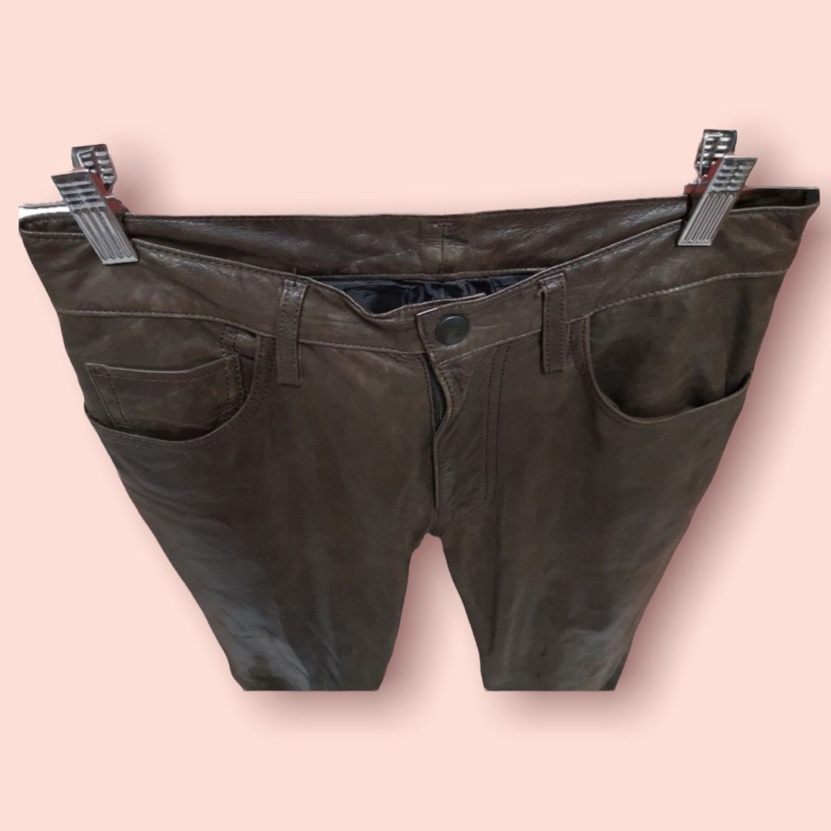 ABAHOUSE × Genuine Leather VINTAGE ABAHOUSE COWHIDE LEATHER PANTS Size US 29 - 3 Thumbnail