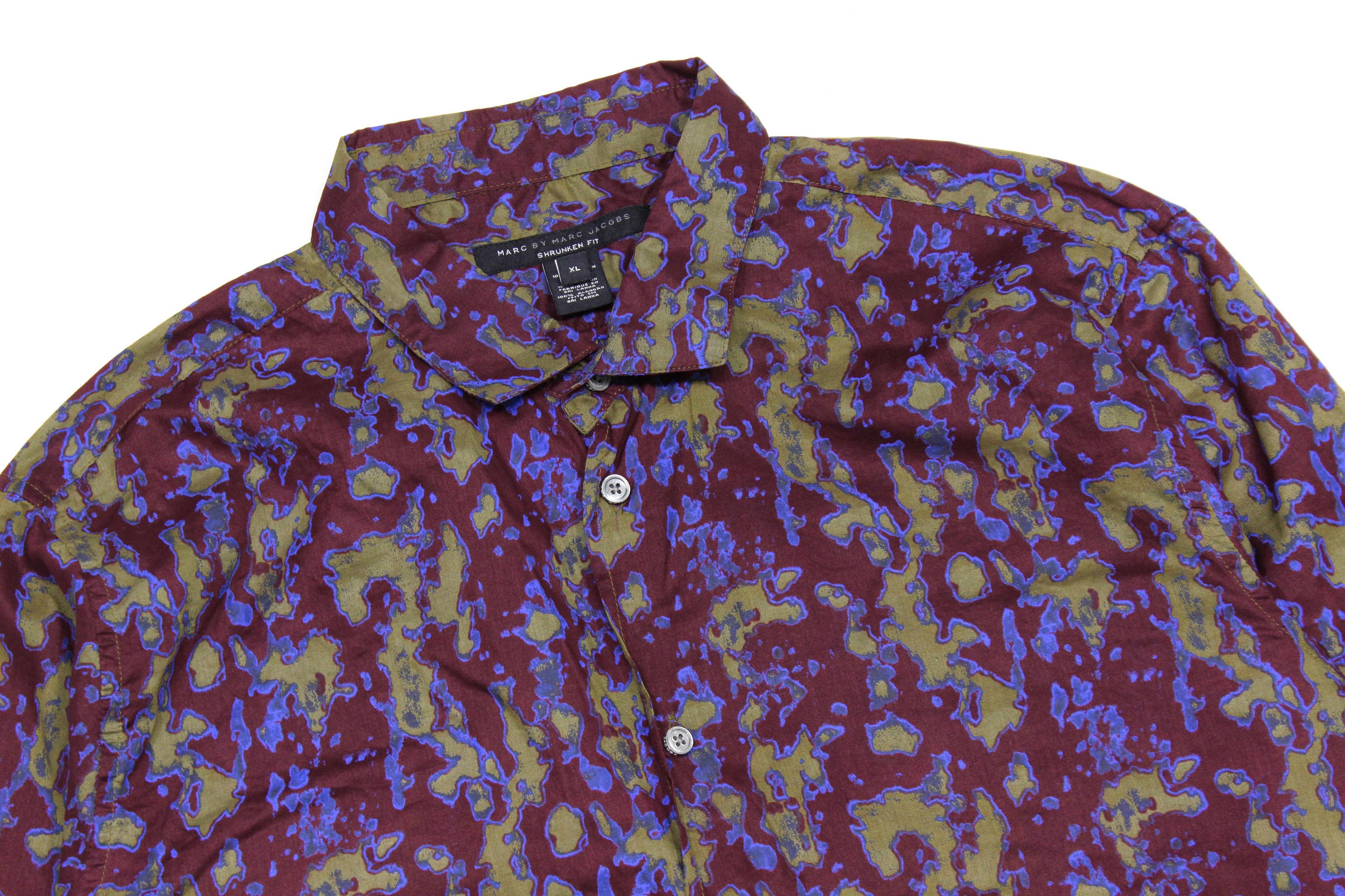 Marc by Marc Jacobs Splatter Mustard Green Multi Camo Shirt Size US XL / EU 56 / 4 - 3 Thumbnail