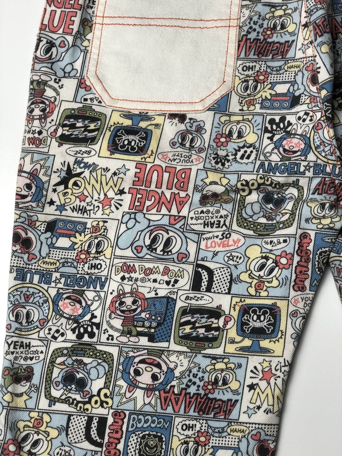 Hysteric Glamour × Japanese Brand 1990s Angel Blue - Fullprinted Angel Blue Comic Short Pants Size US 28 / EU 44 - 3 Thumbnail