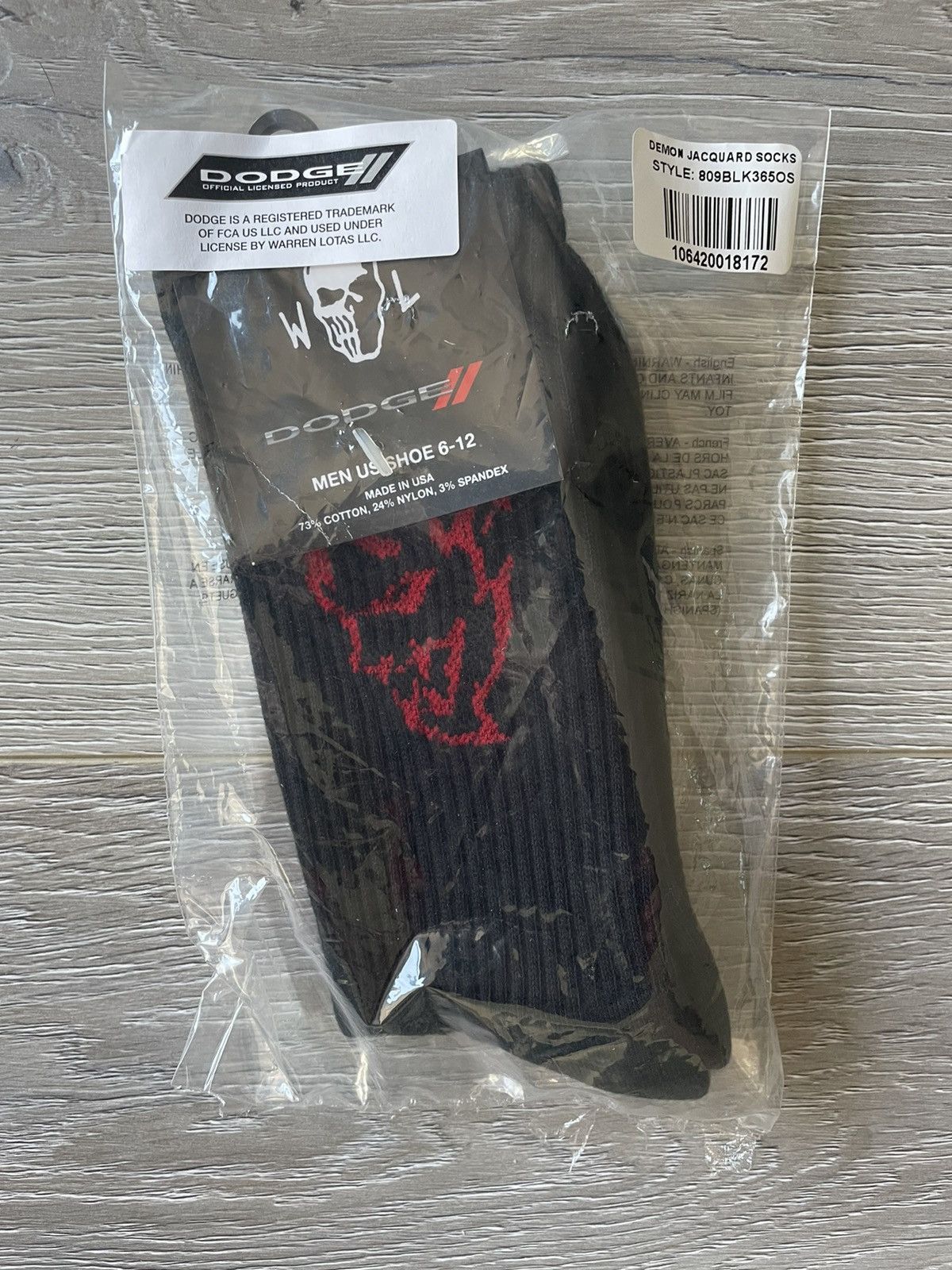 Warren Lotas DODGE SRT Demon Jacquard Socks Size ONE SIZE - 2 Thumbnail