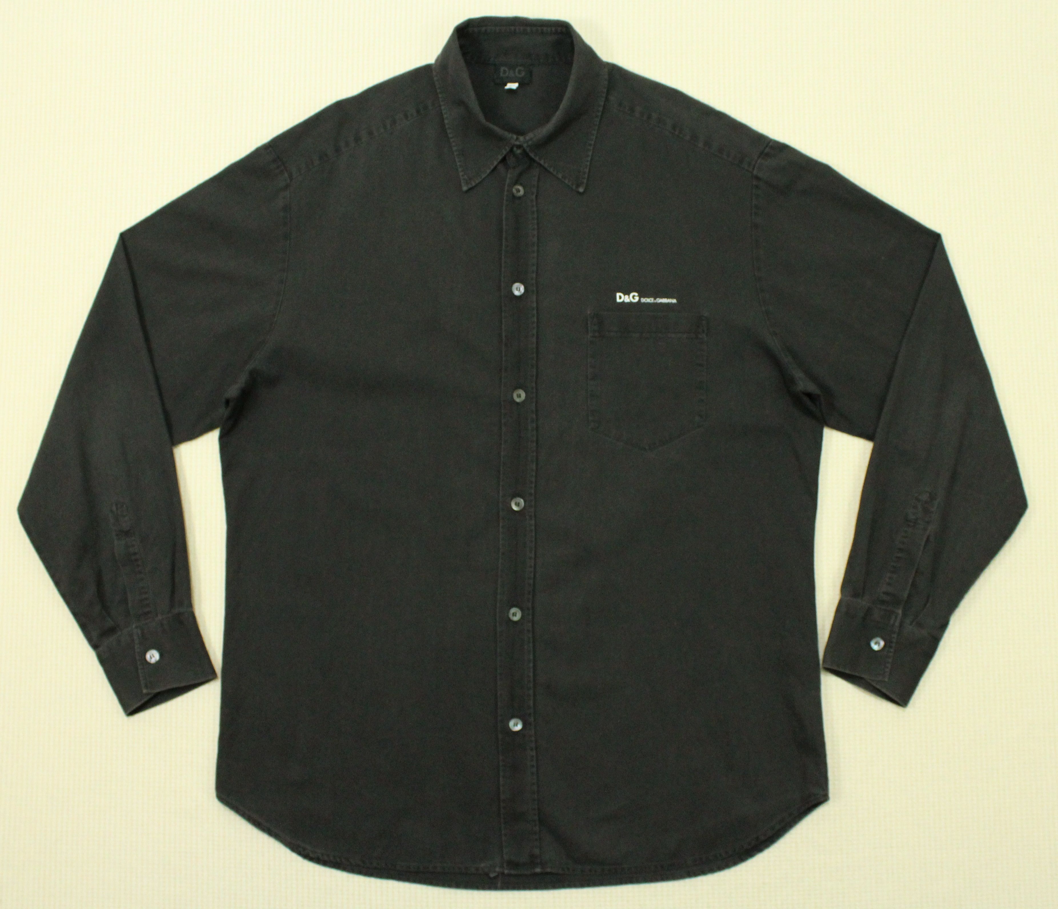 Dolce & Gabbana Vintage DOLCE & GABBANA Shirt Faded Black Small Logo Spell Size US L / EU 52-54 / 3 - 4 Thumbnail