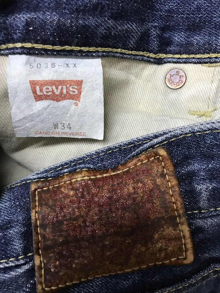 Levi's Vintage Clothing VTG LVC 503B XX E Selvedge Leather Patch Distressed Denim Size US 33 - 10 Thumbnail