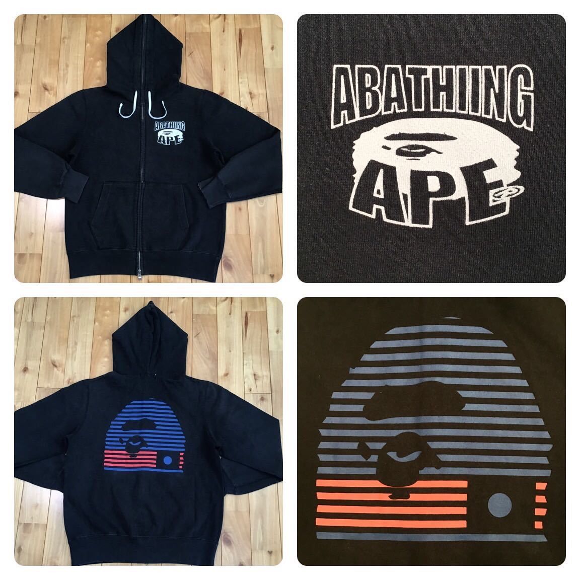 image of Bape Head Logo Full Zip Hoodie Black, Men's (Size Medium)