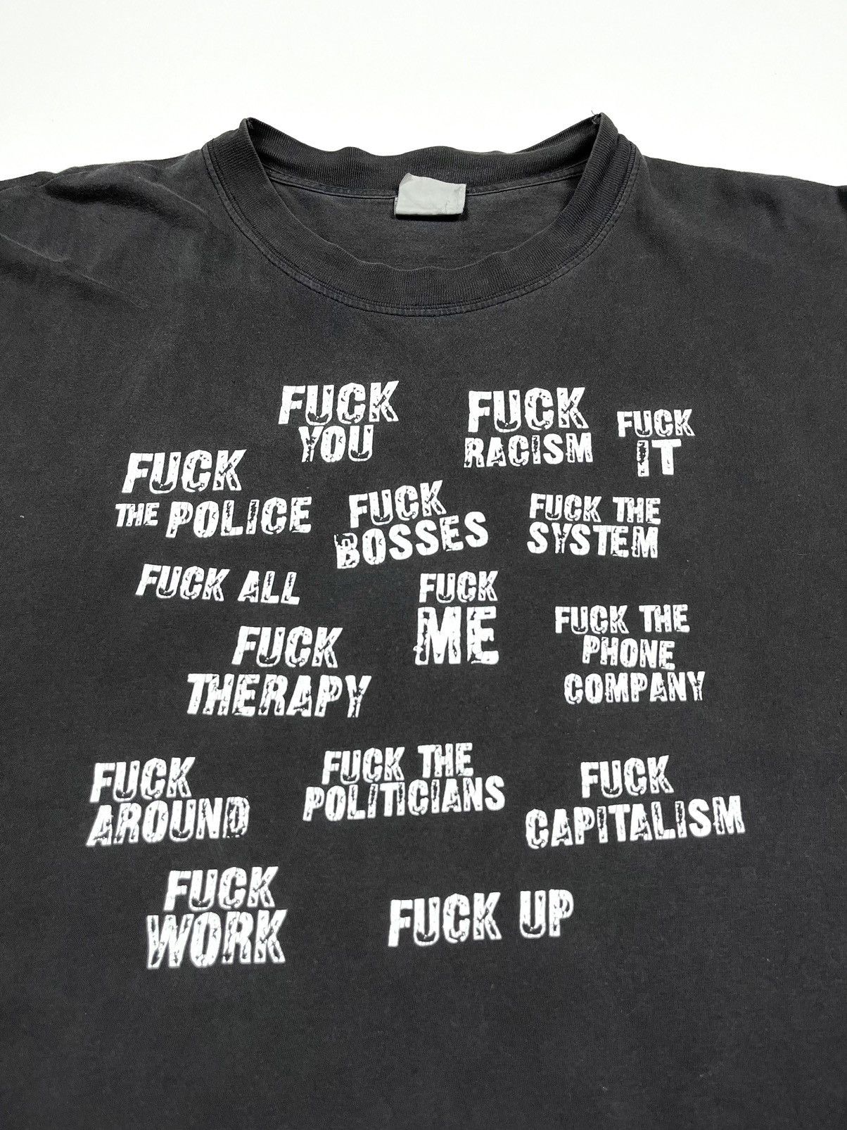 Vintage Vintage Fuck Everything T-shirt Faded 90s Size US XL / EU 56 / 4 - 1 Thumbnail