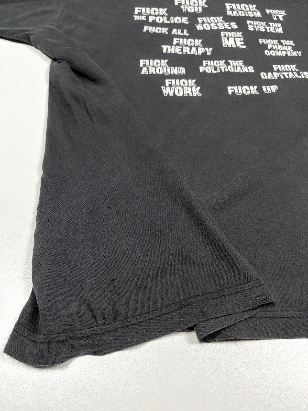 Vintage Vintage Fuck Everything T-shirt Faded 90s Size US XL / EU 56 / 4 - 4 Thumbnail