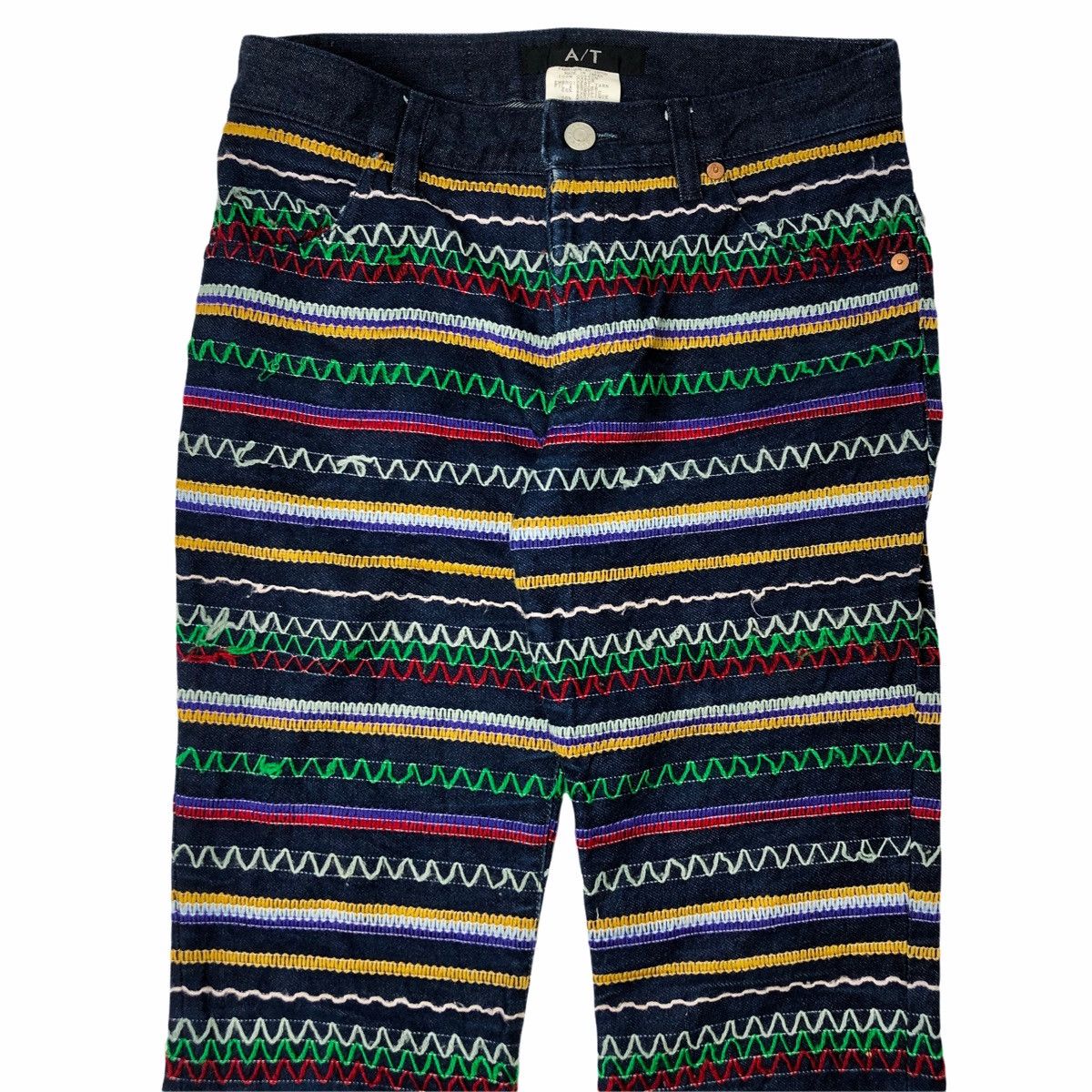 Hysteric Glamour × Japanese Brand 2000s Atsuro Tayama Knitted On Denim Pants Size US 29 - 4 Thumbnail