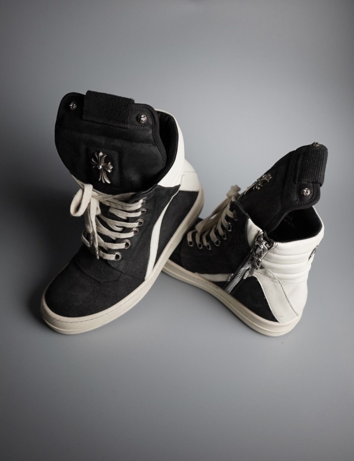 Rick Owens CHROME HEARTS RICK OWENS GEOBASKETS | Grailed