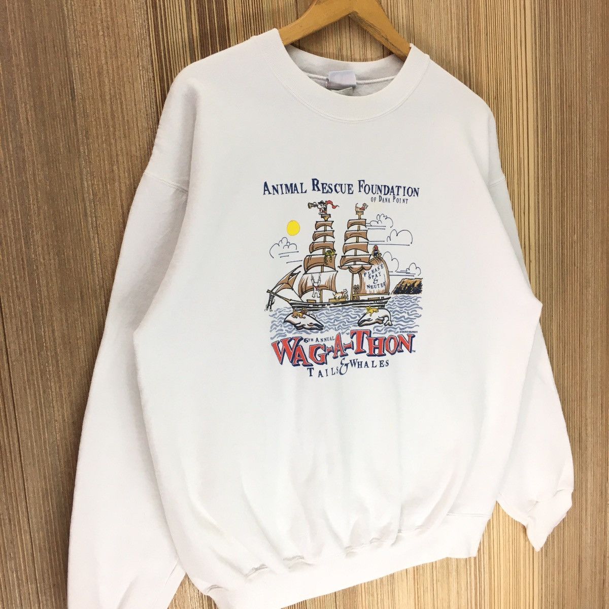 Hanes × Vintage Vintage Animal Rescue Foundation Of Dana Point Sweatshirt Size US L / EU 52-54 / 3 - 5 Thumbnail