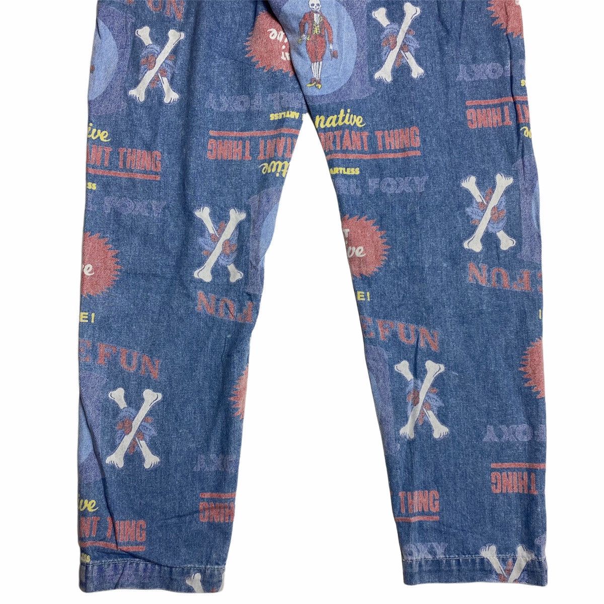 Hysteric Glamour 1990s RNA Inc - Printed Cross Bone Denim Pants Size US 30 / EU 46 - 4 Thumbnail