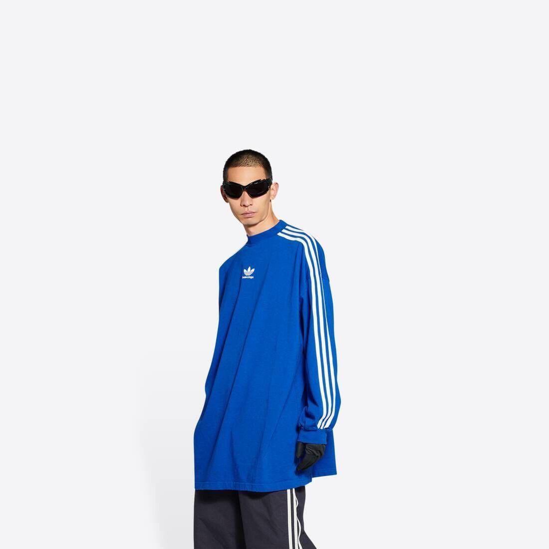 Adidas × Balenciaga Sz2 Blue L/S 3 Stripe Shirt Size US M / EU 48-50 / 2 - 3 Thumbnail
