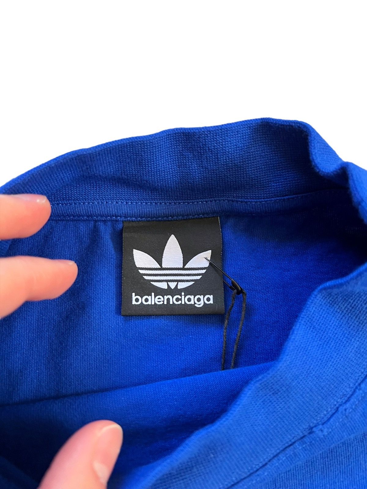 Adidas × Balenciaga Sz2 Blue L/S 3 Stripe Shirt Size US M / EU 48-50 / 2 - 8 Thumbnail