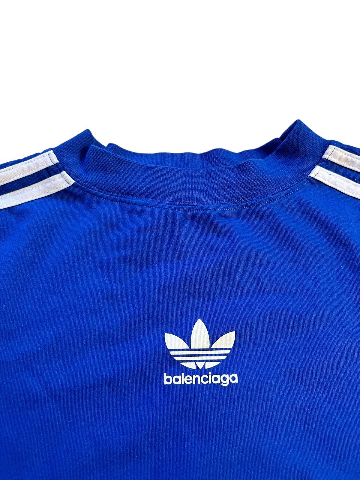 Adidas × Balenciaga Sz2 Blue L/S 3 Stripe Shirt Size US M / EU 48-50 / 2 - 7 Thumbnail