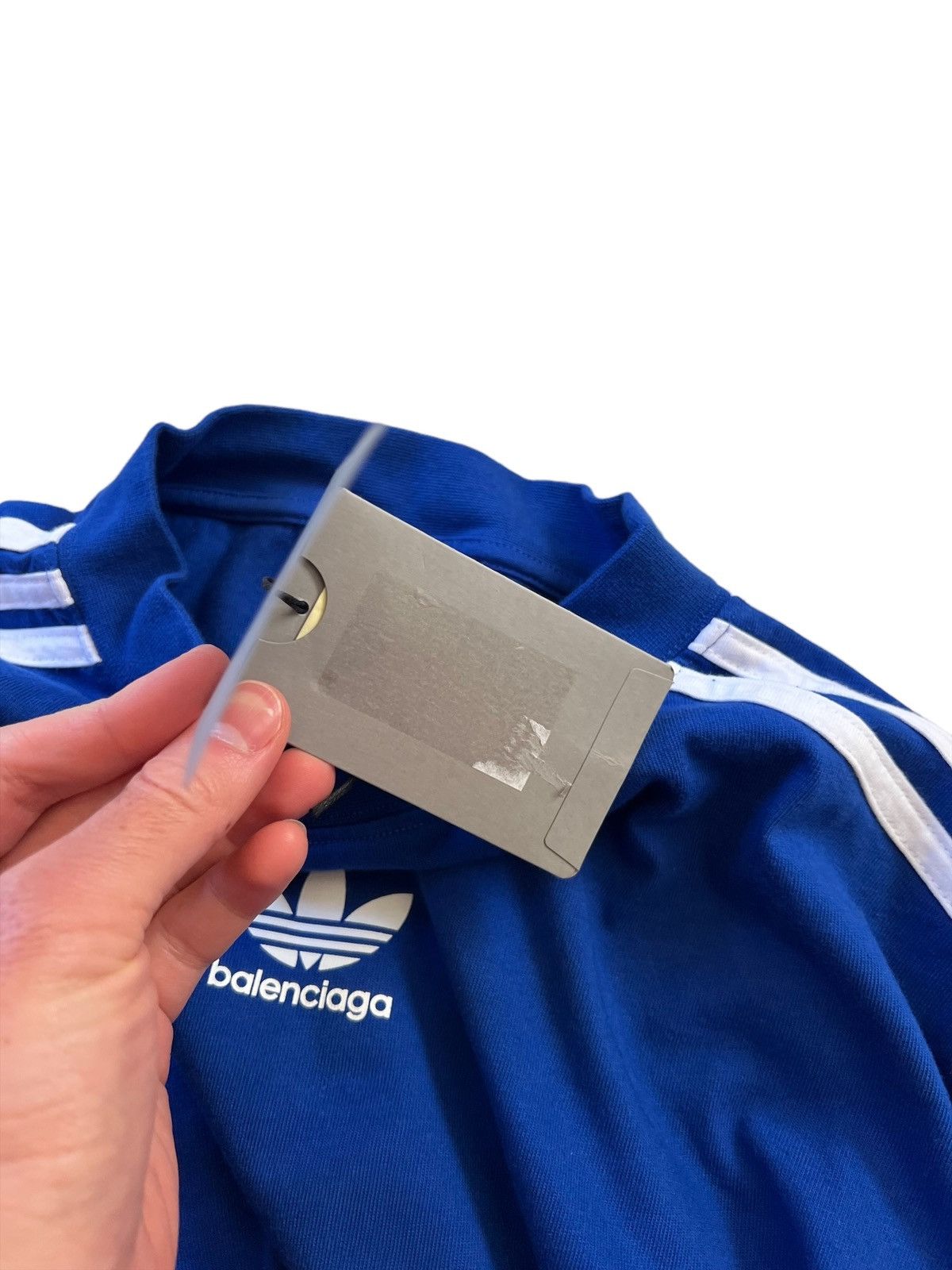 Adidas × Balenciaga Sz2 Blue L/S 3 Stripe Shirt Size US M / EU 48-50 / 2 - 17 Thumbnail