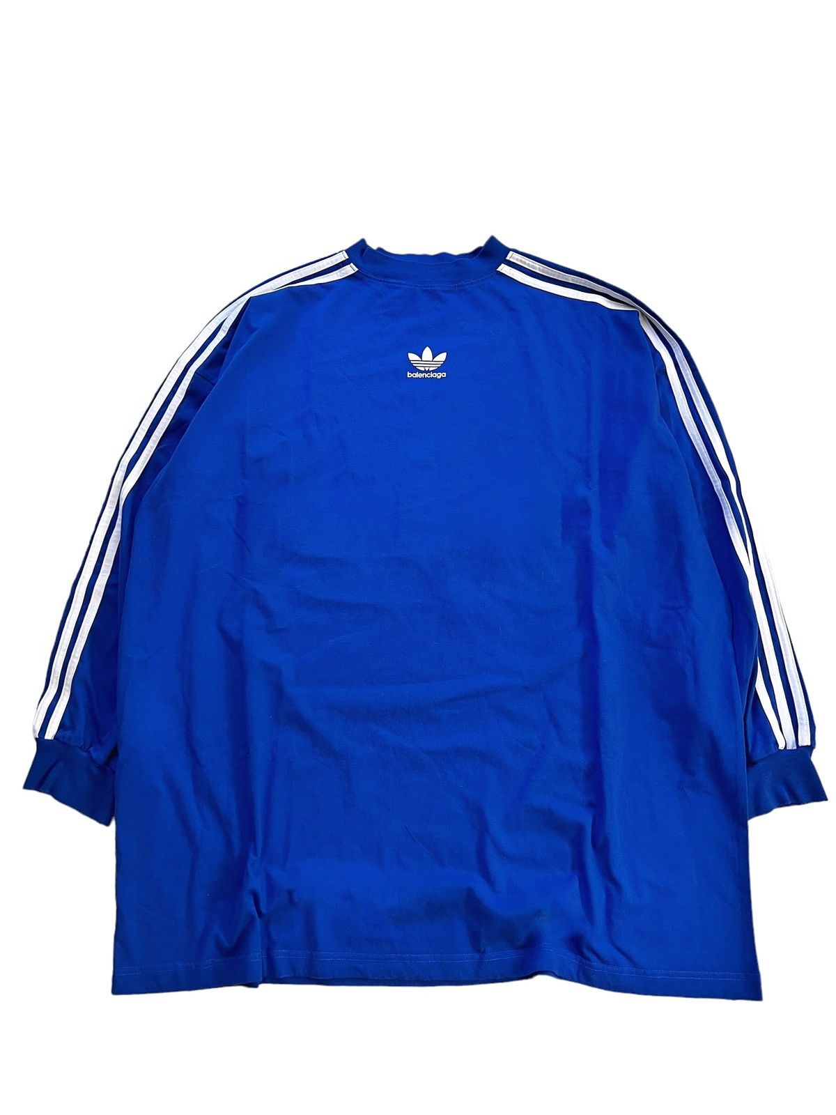 Adidas × Balenciaga Sz2 Blue L/S 3 Stripe Shirt Size US M / EU 48-50 / 2 - 1 Thumbnail
