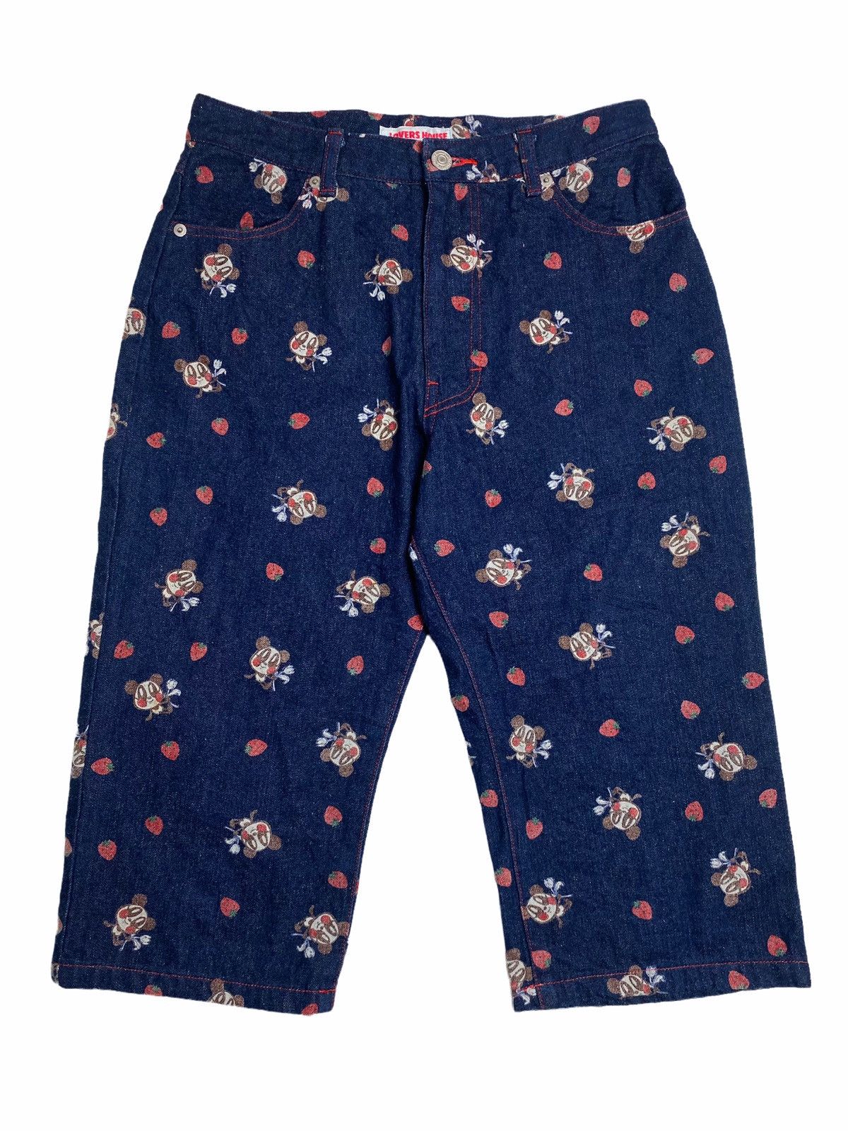 Hysteric Glamour 1990s Lover House - Panda Short Denim Pants Size US 28 / EU 44 - 1 Thumbnail