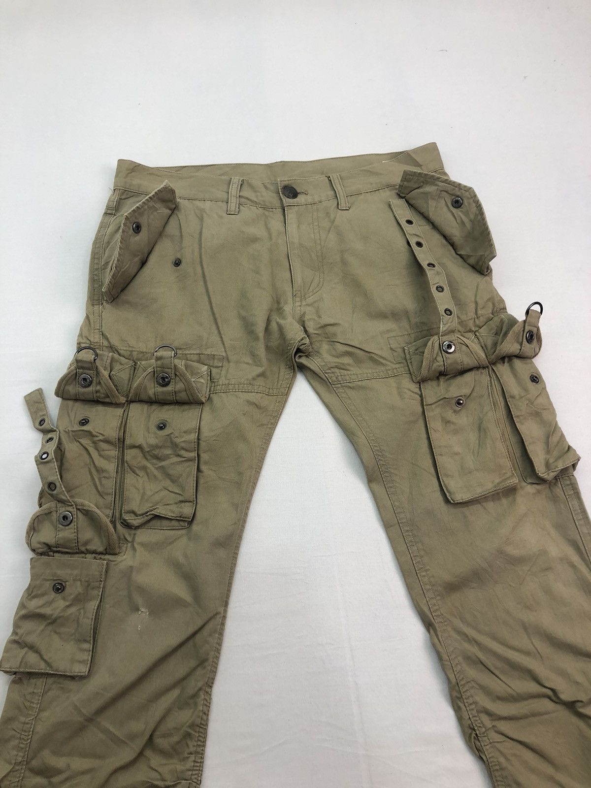 Japanese Brand 🔴 Cargo Bondage 9 Pocket Tactical Utility Workers Pants Size US 32 / EU 48 - 6 Thumbnail