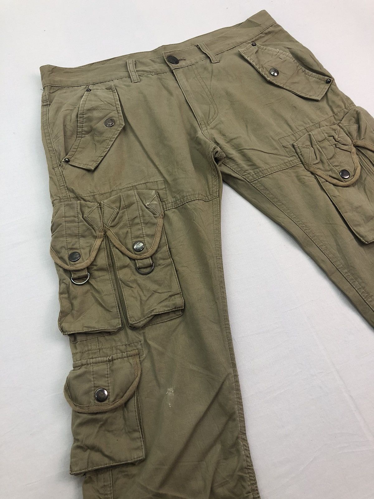 Japanese Brand 🔴 Cargo Bondage 9 Pocket Tactical Utility Workers Pants Size US 32 / EU 48 - 4 Thumbnail
