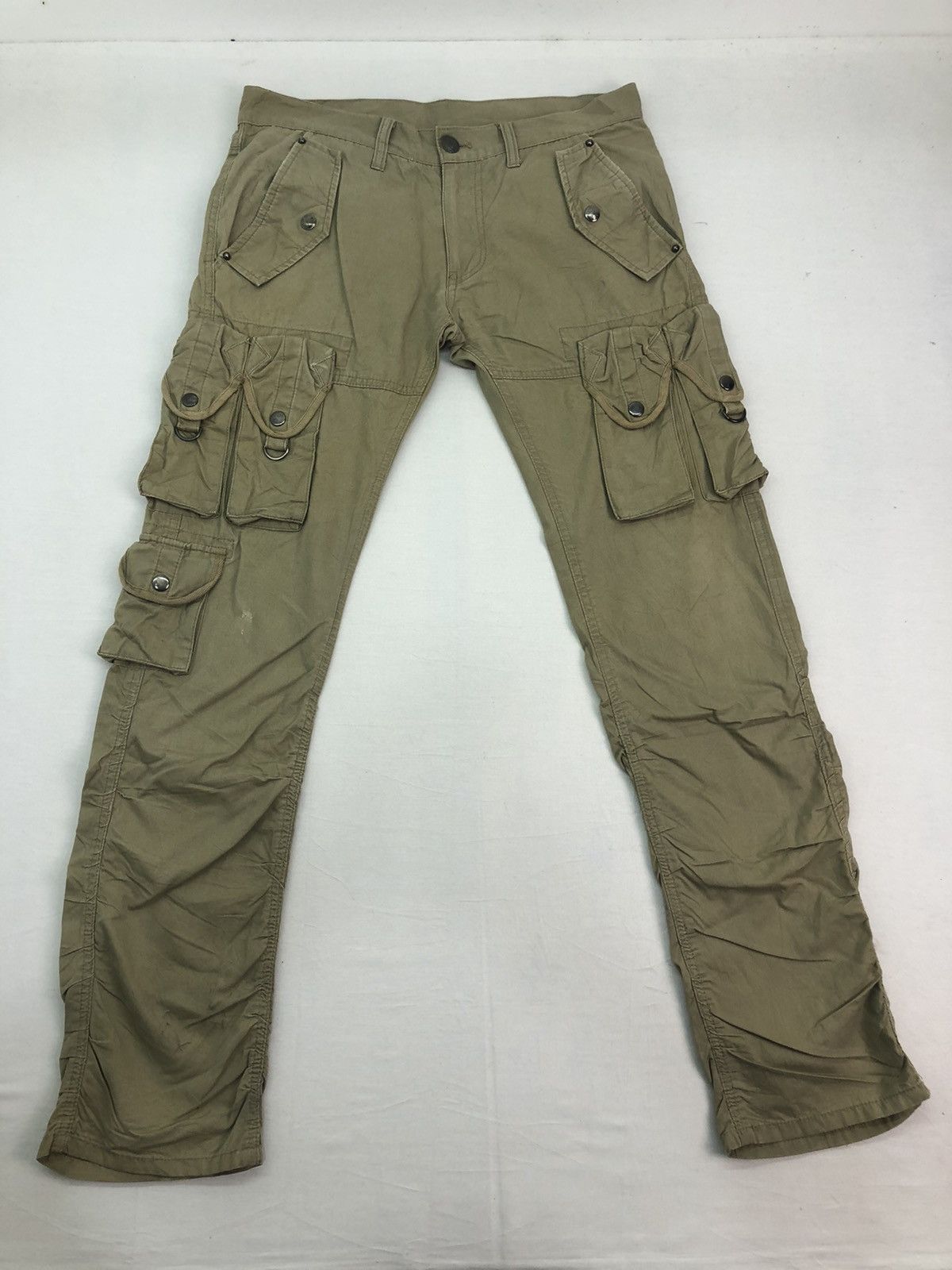 Japanese Brand 🔴 Cargo Bondage 9 Pocket Tactical Utility Workers Pants Size US 32 / EU 48 - 3 Thumbnail