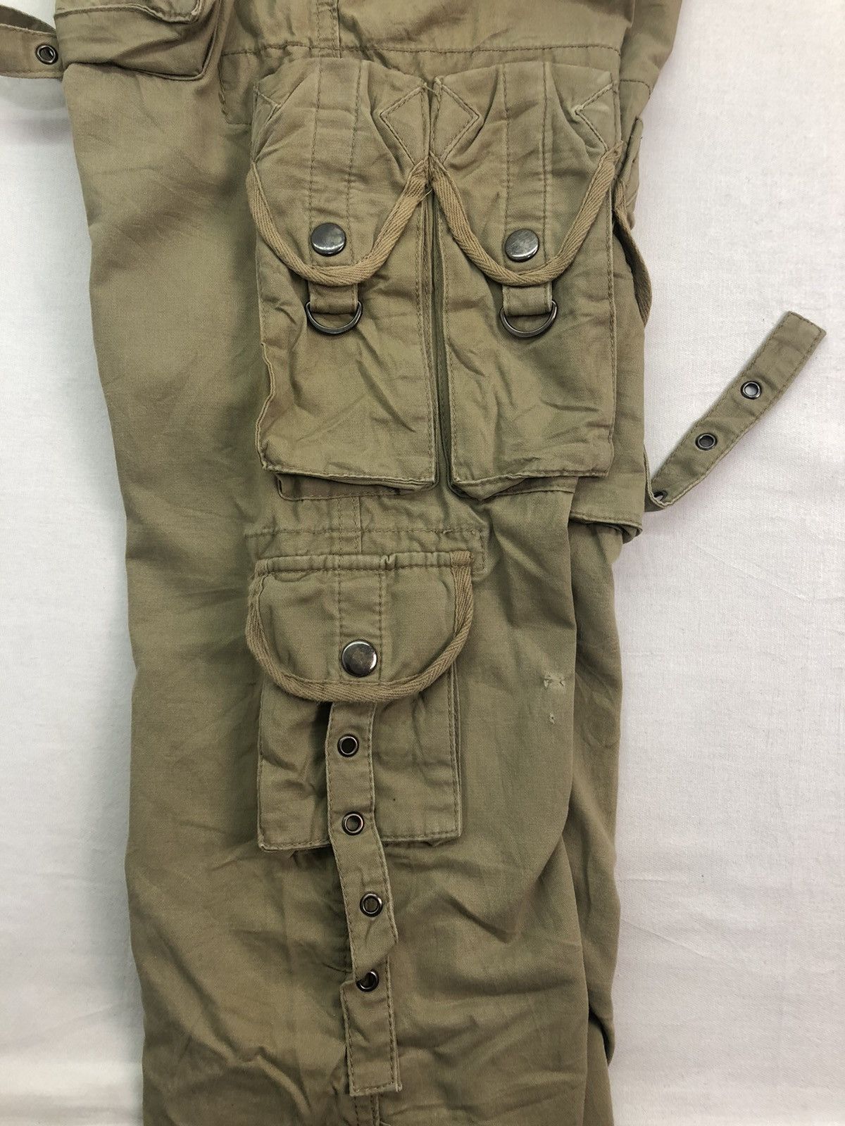 Japanese Brand 🔴 Cargo Bondage 9 Pocket Tactical Utility Workers Pants Size US 32 / EU 48 - 8 Thumbnail