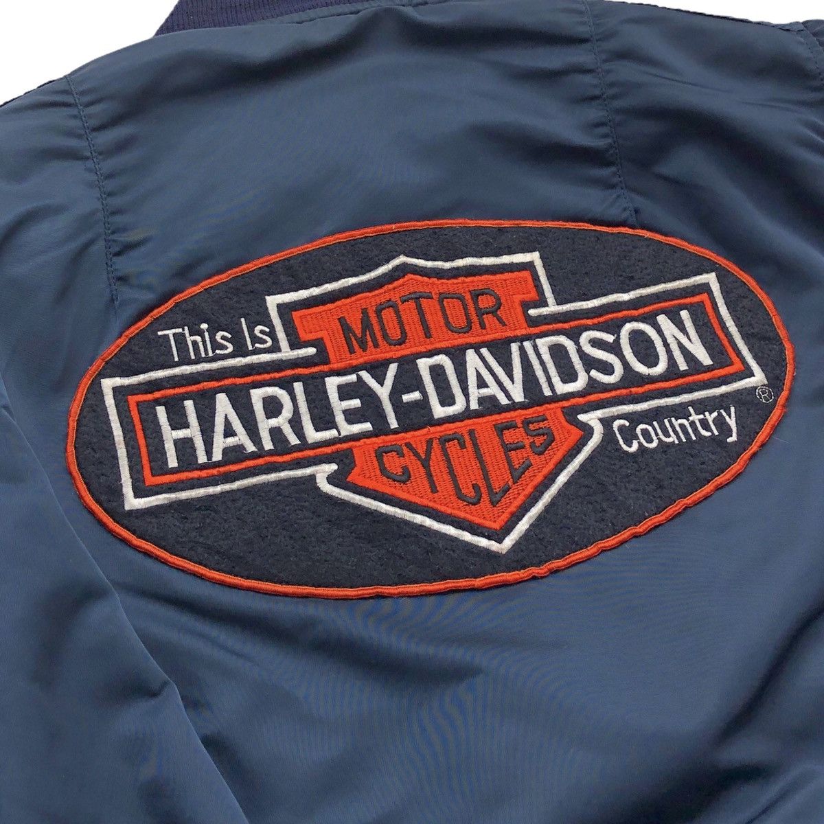 Alpha Industries Vtg Alpha MA-1 Custom Harley Davidson Patched Bomber Jacket Size US M / EU 48-50 / 2 - 10 Thumbnail