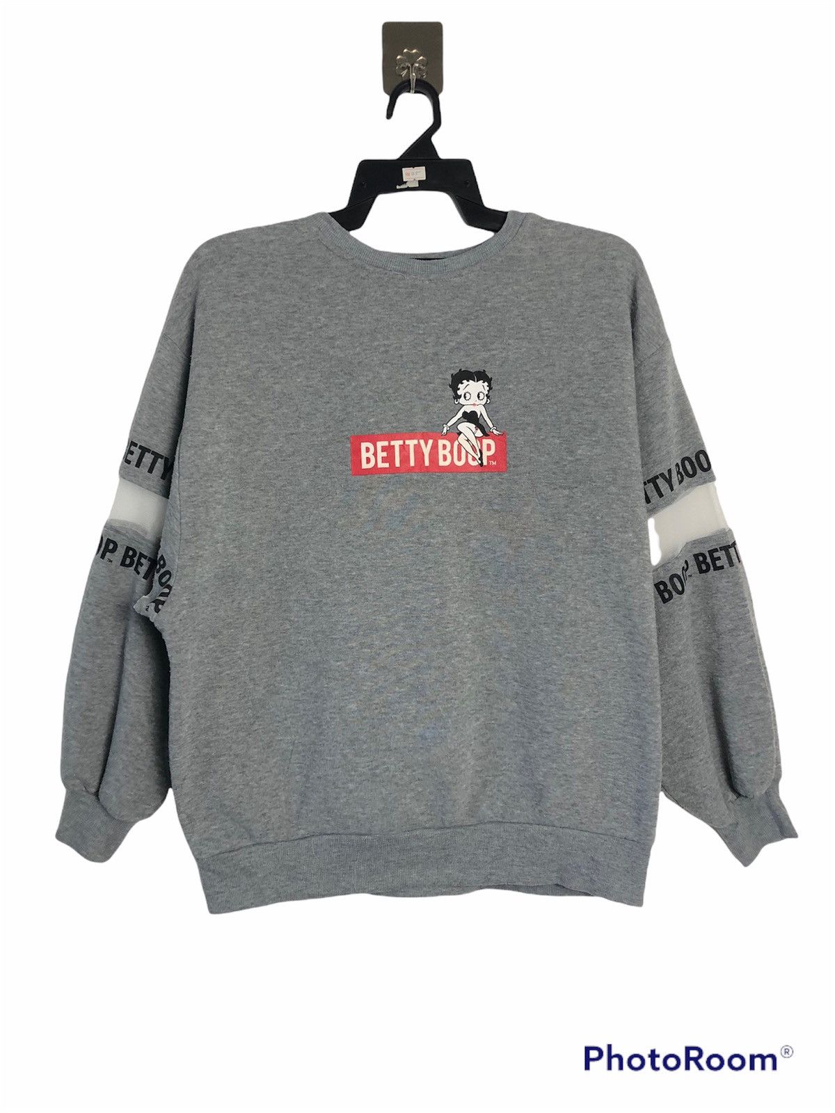 image of Cartoon Network x Vintage betty Boop X Strange Heaven Sweatshirt in Grey, Men's (Size Medium)