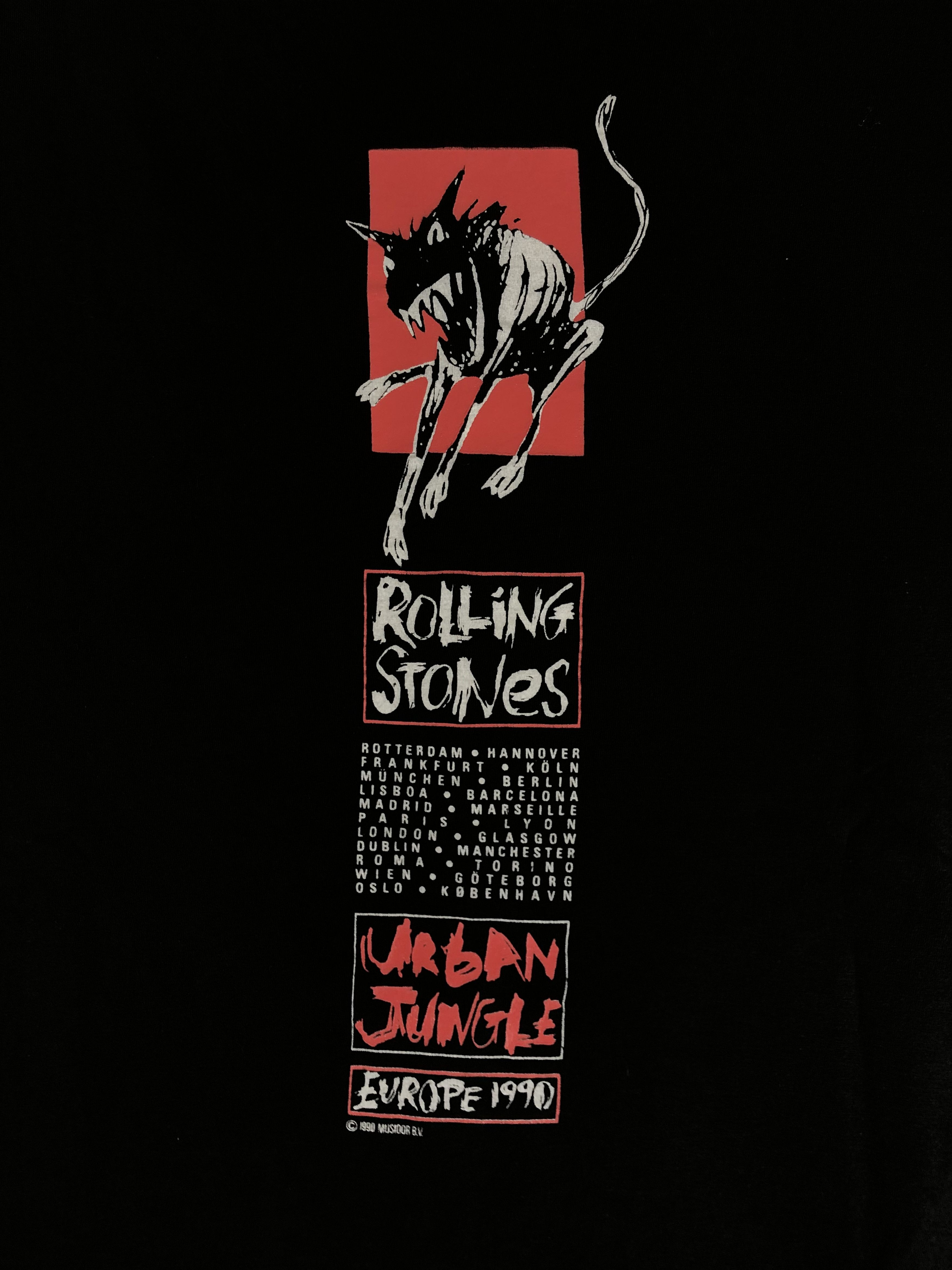Band Tees Vintage 1990 Rolling Stones (Led Zeppelin Pink Floyd AC/DC) Size US L / EU 52-54 / 3 - 11 Thumbnail