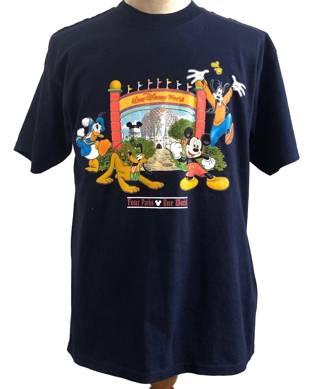 image of Cartoon Network x Mickey Mouse Walt Disney-Mickey-Goofy-Donald Duck in Dark Blue, Men's (Size Large