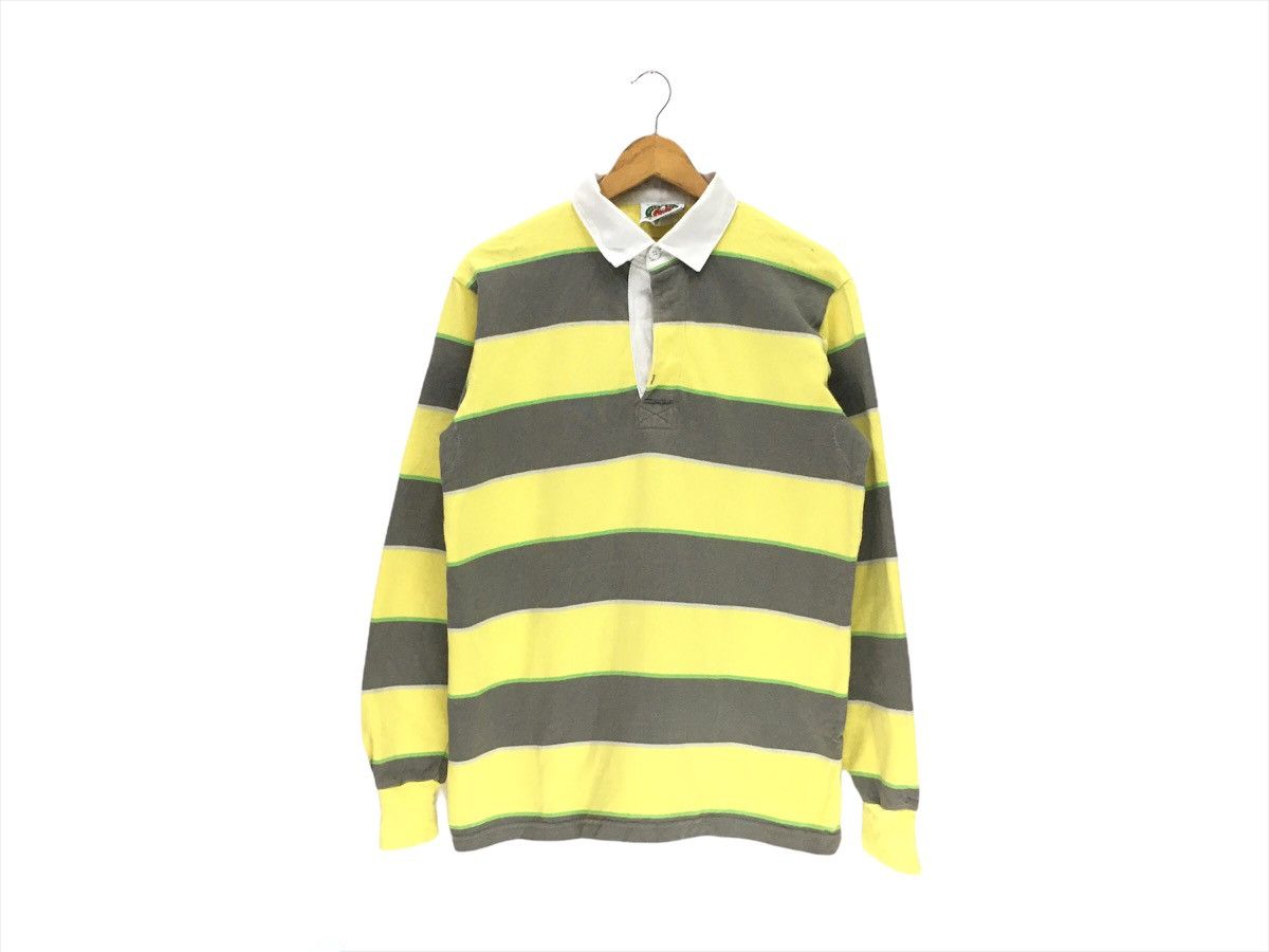 image of Vintage Barbarian Rugby Stripes Long Sleeve Shirt, Men's (Size Large)
