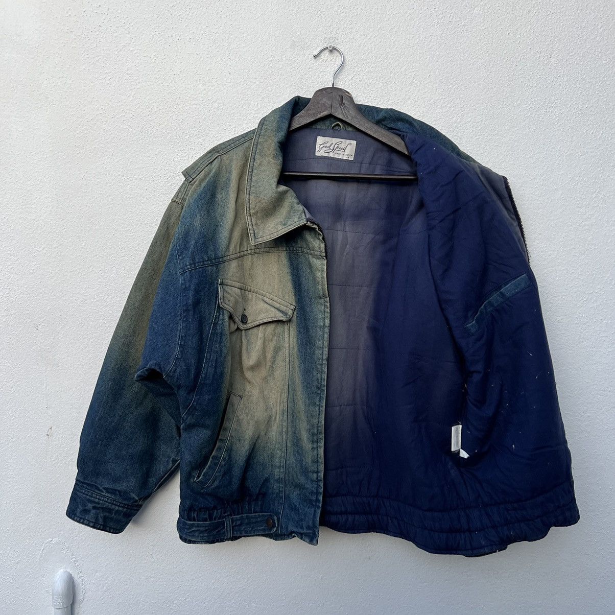 Japanese Brand RARE DISTRESSED STYLE GOD SPEED BOMBER JACKET DOUBLE BREAST Size US L / EU 52-54 / 3 - 13 Thumbnail