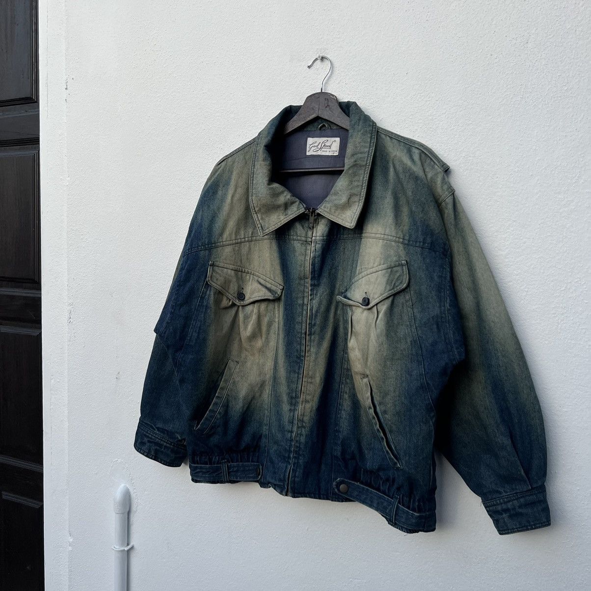 Japanese Brand RARE DISTRESSED STYLE GOD SPEED BOMBER JACKET DOUBLE BREAST Size US L / EU 52-54 / 3 - 2 Thumbnail