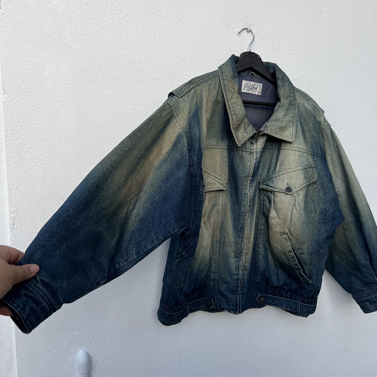 Japanese Brand RARE DISTRESSED STYLE GOD SPEED BOMBER JACKET DOUBLE BREAST Size US L / EU 52-54 / 3 - 12 Thumbnail
