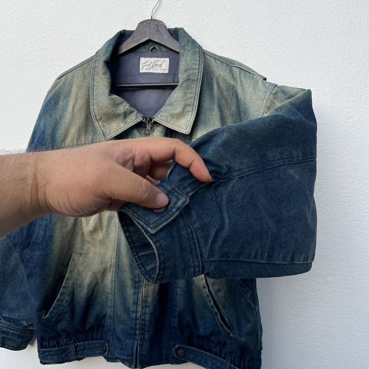 Japanese Brand RARE DISTRESSED STYLE GOD SPEED BOMBER JACKET DOUBLE BREAST Size US L / EU 52-54 / 3 - 5 Thumbnail