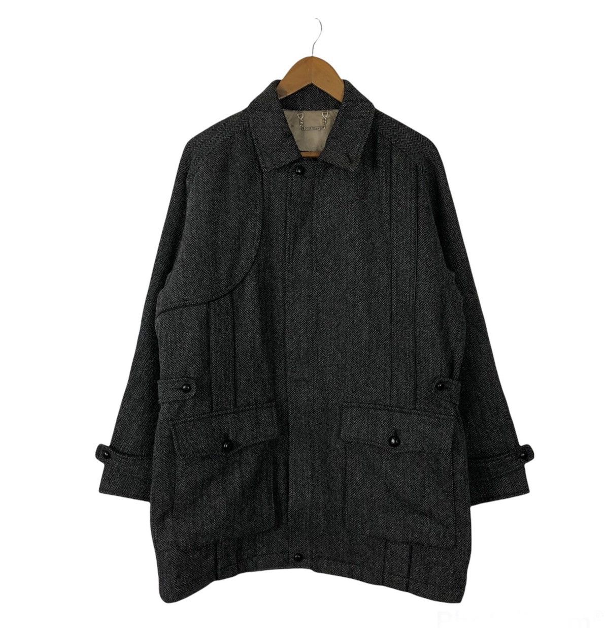 Burberry VINTAGE WOOL JACKET BURBERRY HERRINGBONE DESIGN Size US L / EU 52-54 / 3 - 1 Thumbnail