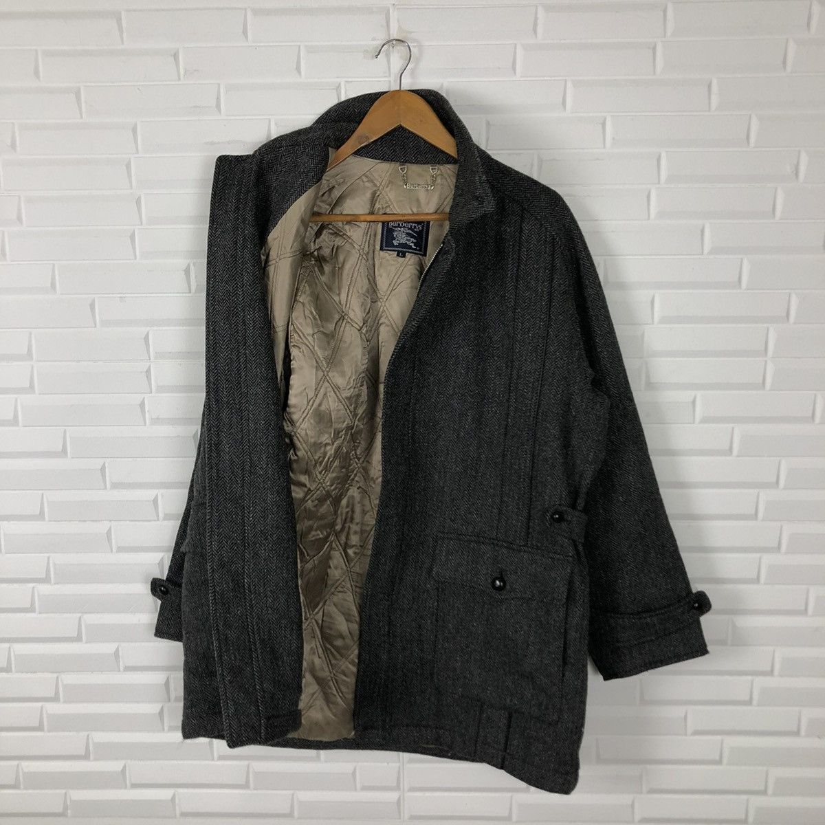 Burberry VINTAGE WOOL JACKET BURBERRY HERRINGBONE DESIGN Size US L / EU 52-54 / 3 - 16 Thumbnail