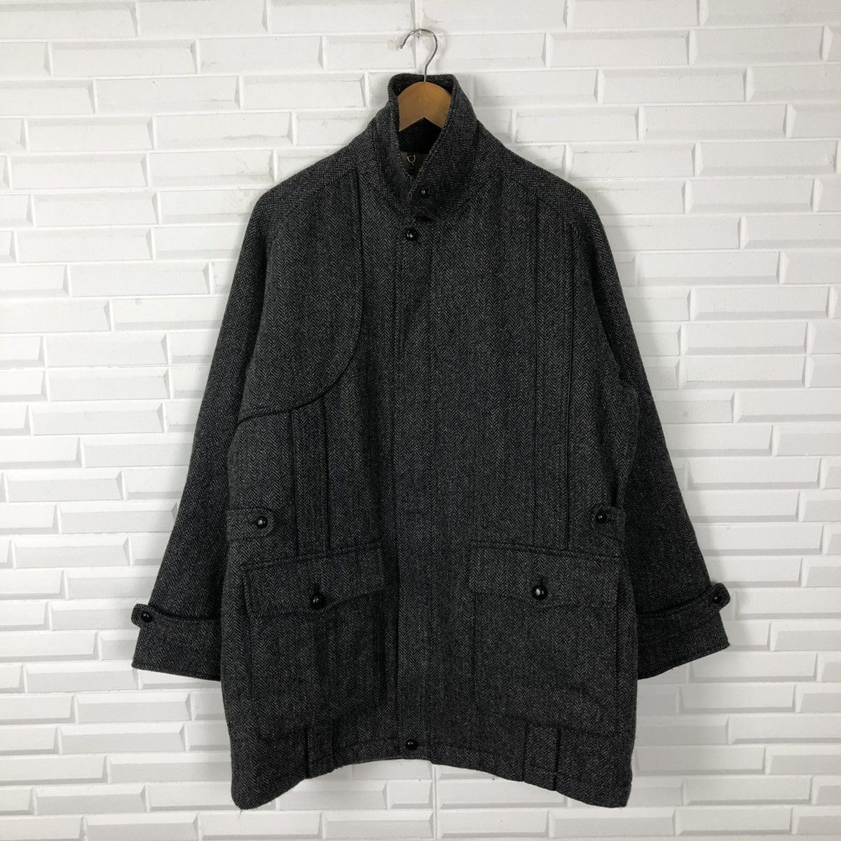 Burberry VINTAGE WOOL JACKET BURBERRY HERRINGBONE DESIGN Size US L / EU 52-54 / 3 - 11 Thumbnail