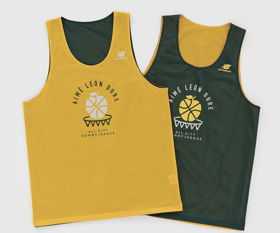 image of Aime Leon Dore x New Balance New Ald New Balance Sonny Gold League Reversible Tank Jersey in Gold/G