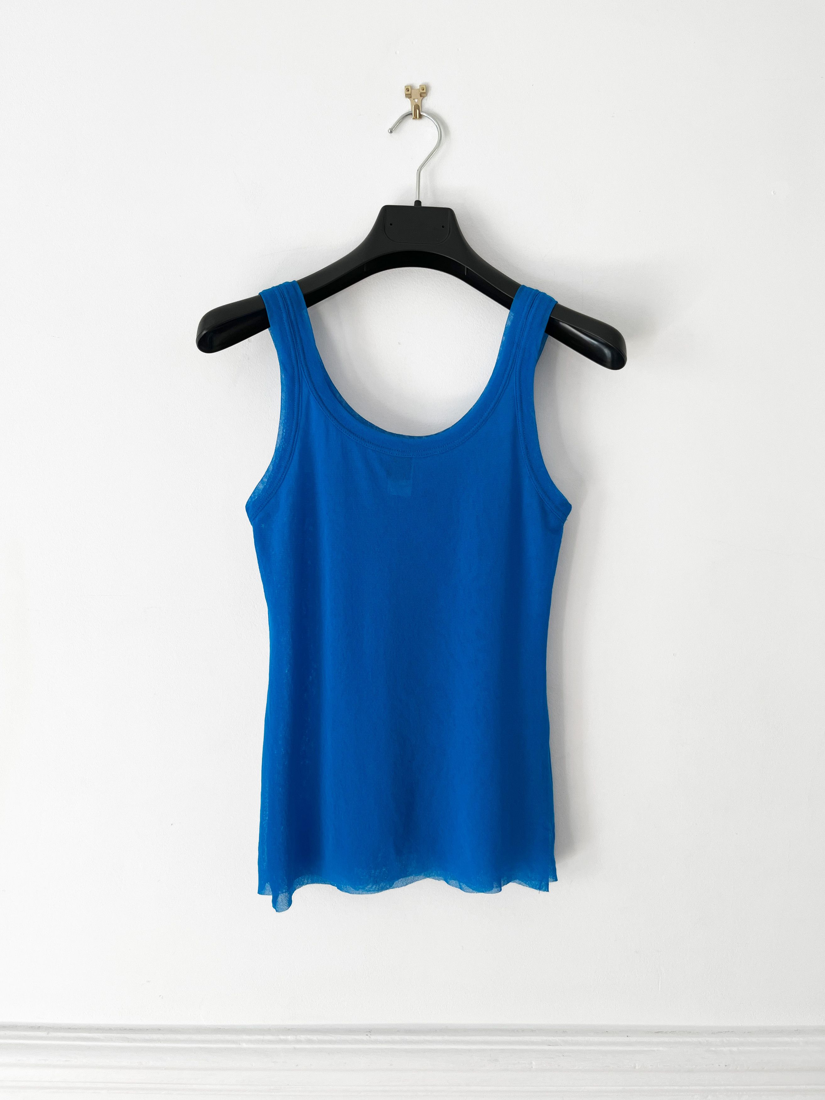 Jean Paul Gaultier Blue Double Layered Mesh Tank Top Size S / US 4 / IT 40 - 1 Thumbnail