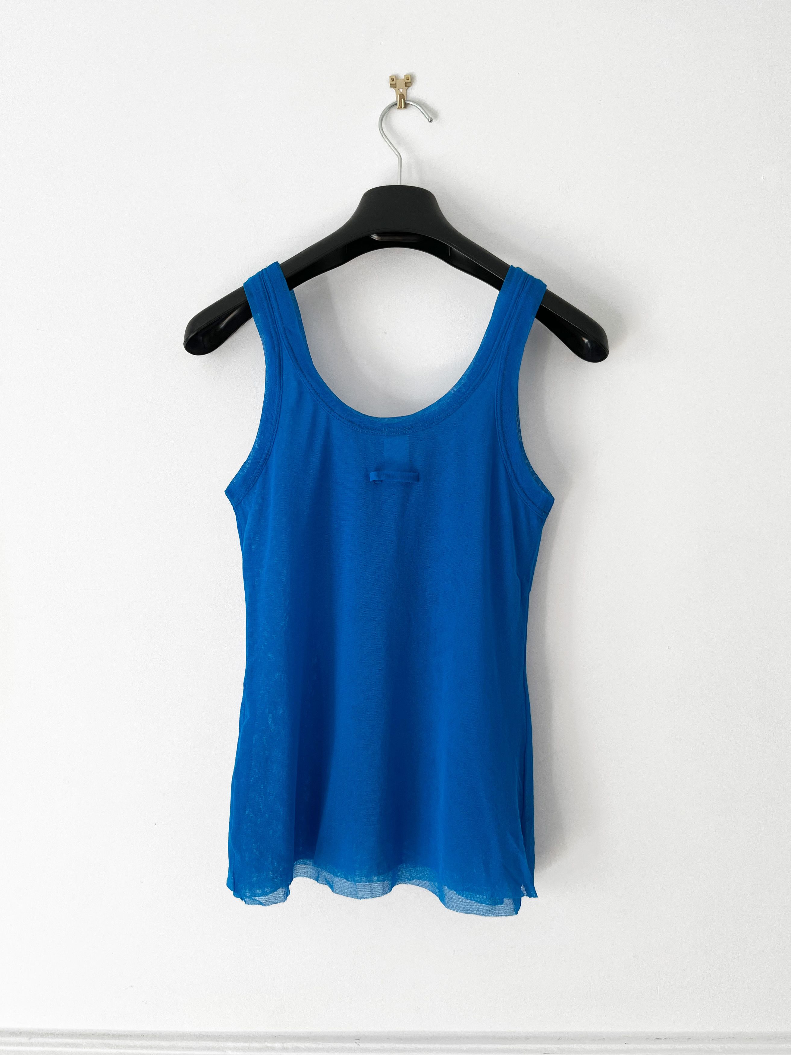 Jean Paul Gaultier Blue Double Layered Mesh Tank Top Size S / US 4 / IT 40 - 2 Thumbnail