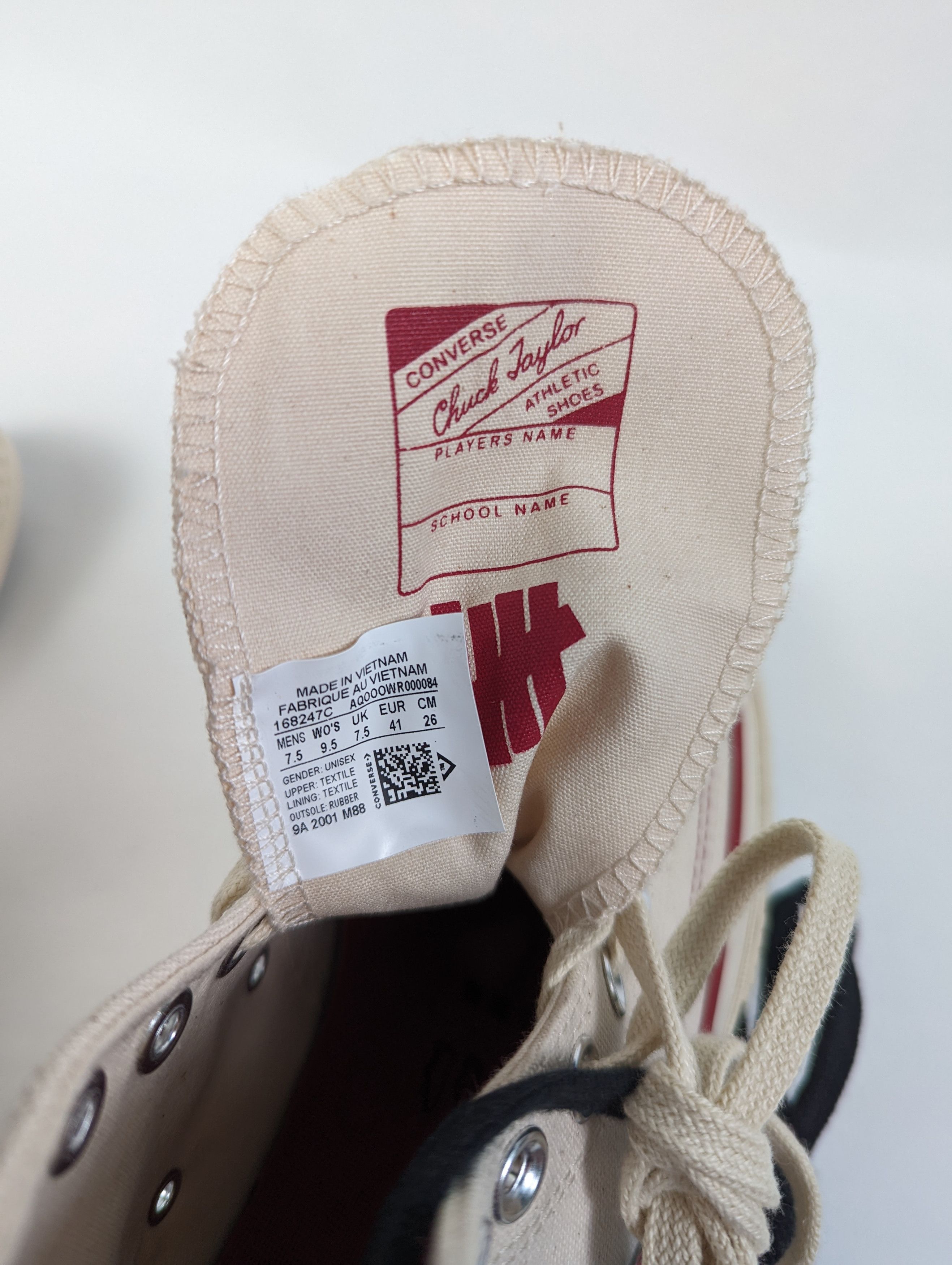 Converse × Undefeated Chuck Taylor All Star 70 High Undefeated Parchment Size US 7.5 / EU 40-41 - 8 Thumbnail