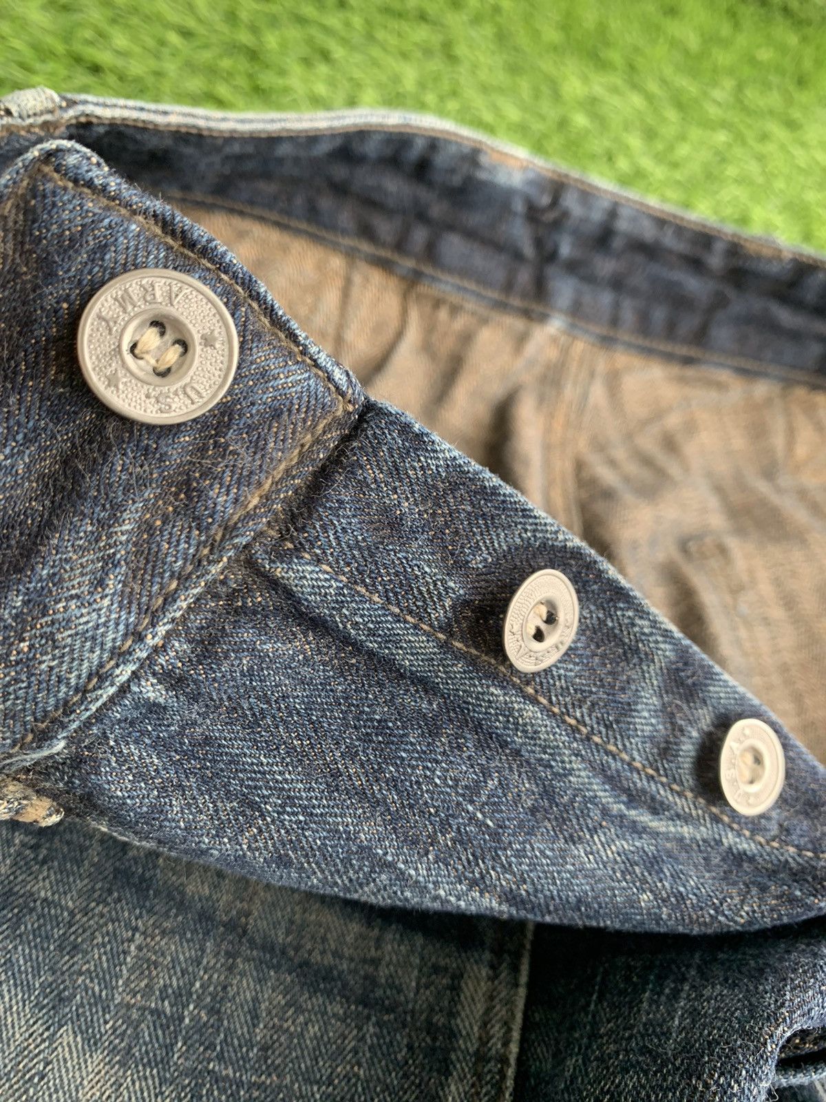 Warehouse Werehouse DW WWll US Military Style Buckle Back Denim Pant Size US 30 / EU 46 - 14 Thumbnail