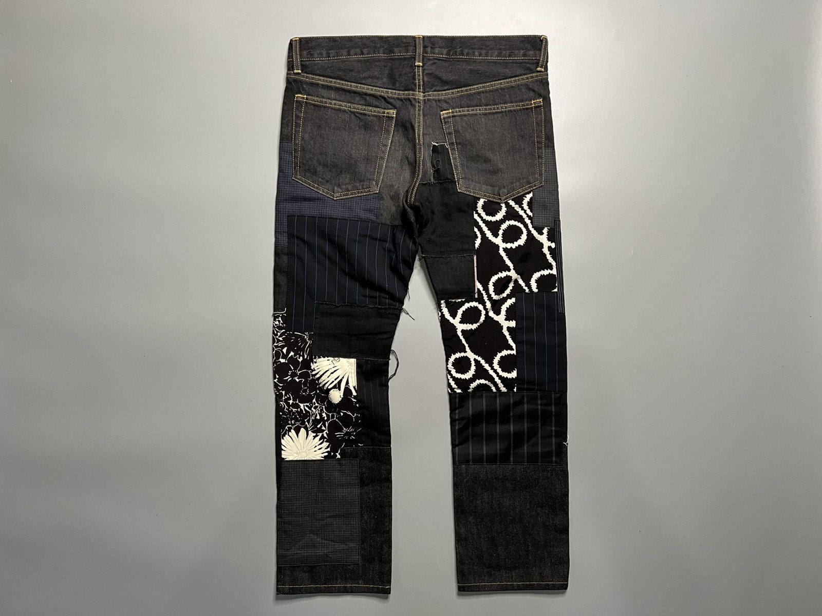 Comme des Garcons Junya watanabe-S/S17 distressed patchwork denim pants Size US 31 - 3 Thumbnail