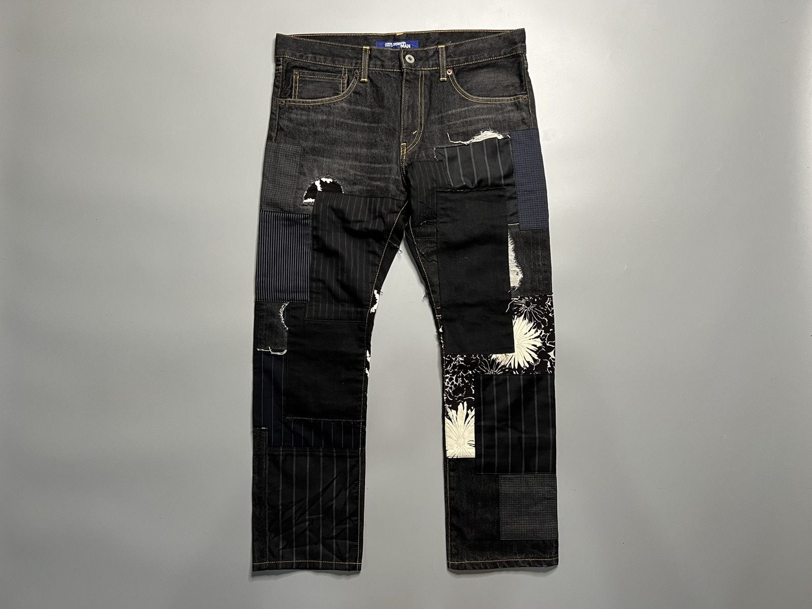 Comme des Garcons Junya watanabe-S/S17 distressed patchwork denim pants Size US 31 - 2 Thumbnail