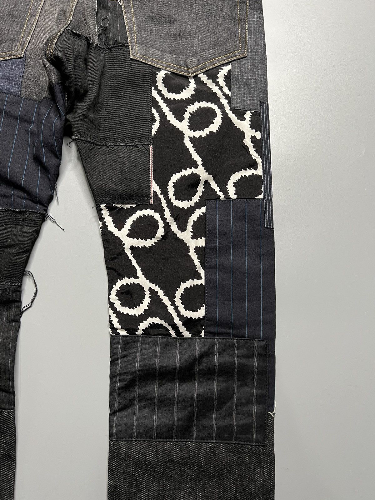 Comme des Garcons Junya watanabe-S/S17 distressed patchwork denim pants Size US 31 - 4 Thumbnail