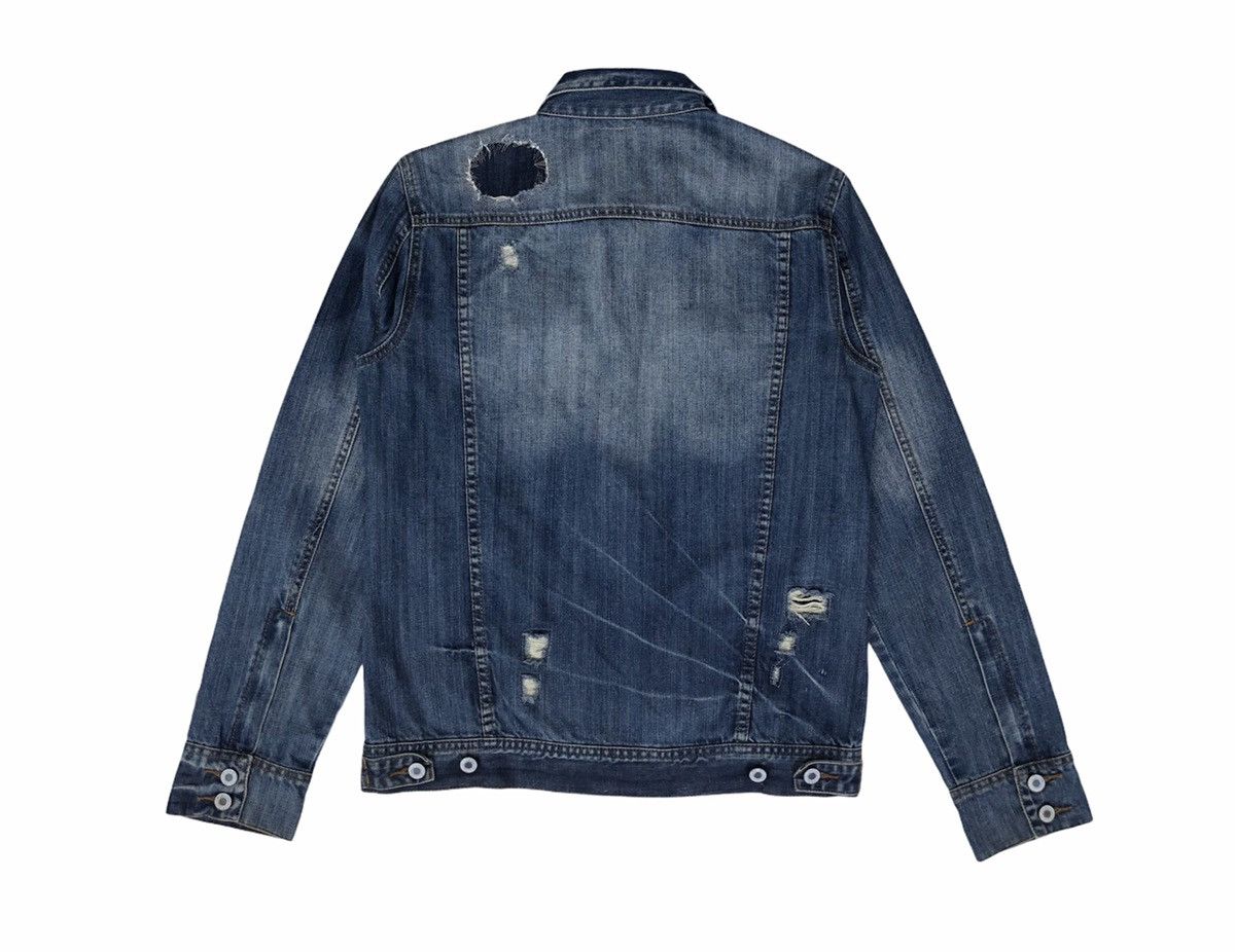 Japanese Brand Charles And A Half Men's Distressed Denim ZipUp Jean Jacket Size US M / EU 48-50 / 2 - 18 Thumbnail