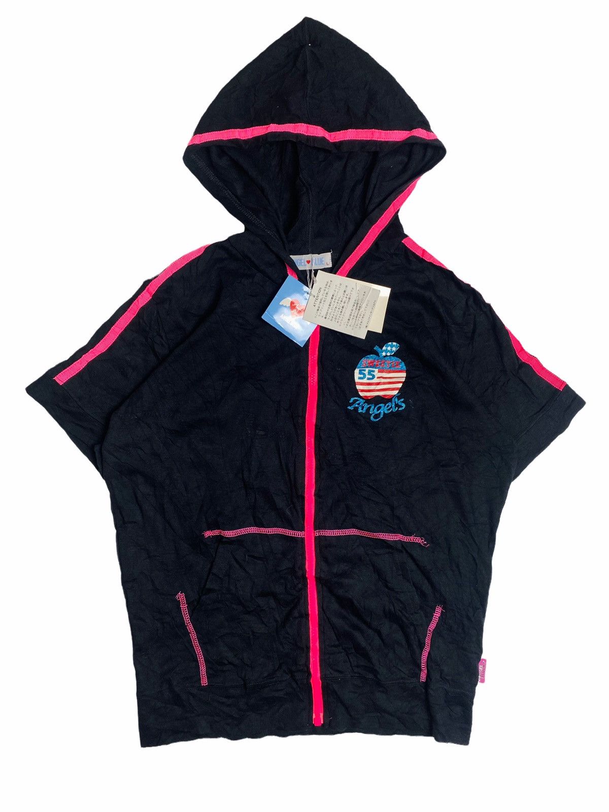 Hysteric Glamour × Japanese Brand 1990s Angel Blue - Short Sleeve Sport Zip Hoodie Jacket Size US M / EU 48-50 / 2 - 1 Thumbnail