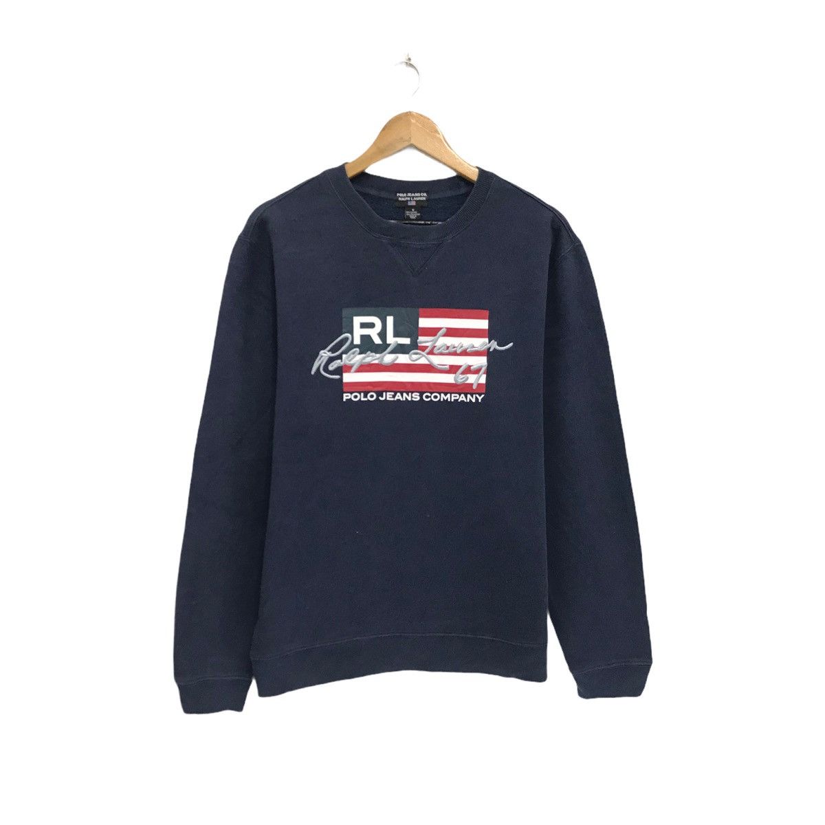 Polo Ralph Lauren × Ralph Lauren × Vintage Polo Jeans Ralph Lauren Usa Flag Sweatshirt Size US M / EU 48-50 / 2 - 1 Thumbnail