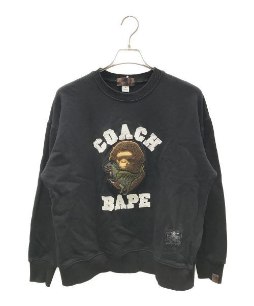 Bape A BATHING APE x COACH Crew Neck Sweatshirt Black M | Grailed