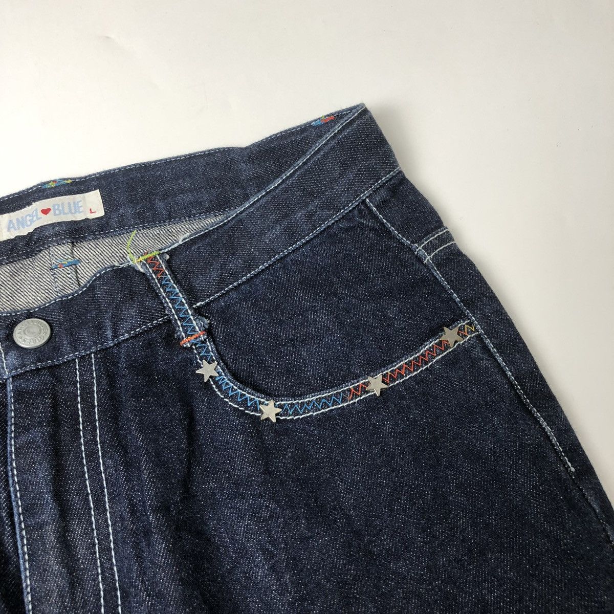 Hysteric Glamour × Japanese Brand 1990s Angel Blue - Sequin Short Denim Pants Size US 29 - 6 Thumbnail