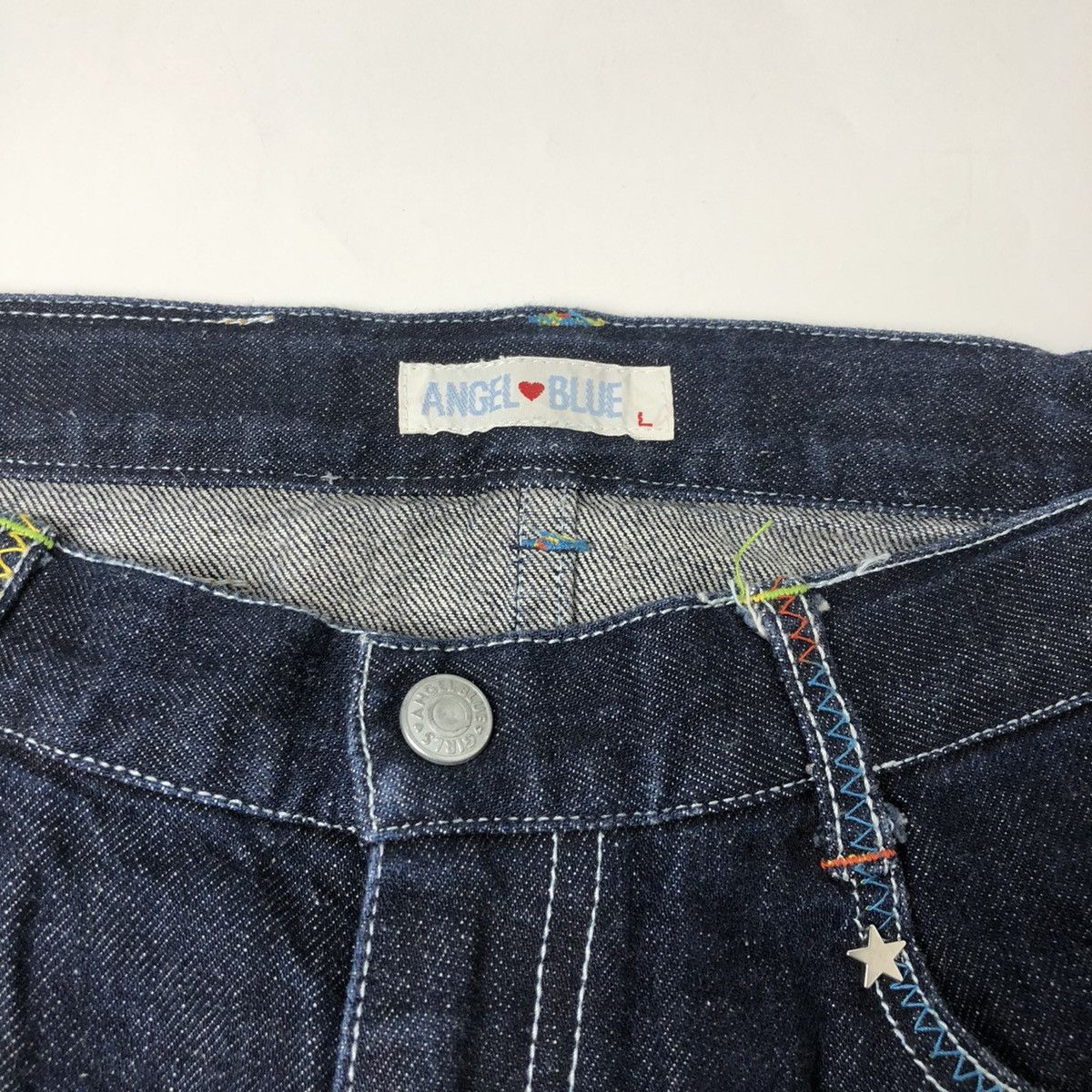 Hysteric Glamour × Japanese Brand 1990s Angel Blue - Sequin Short Denim Pants Size US 29 - 7 Thumbnail