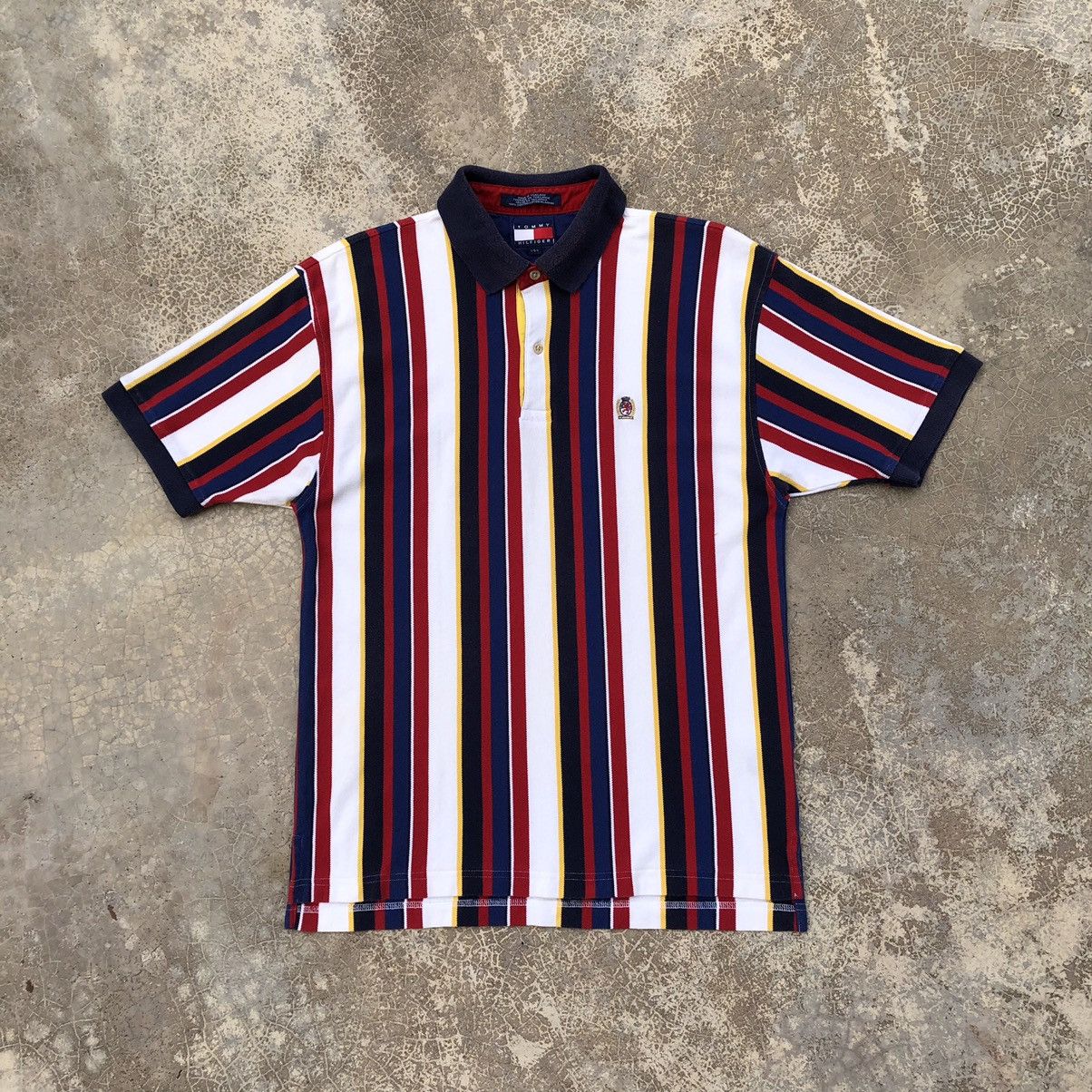 TOMMY HILFIGER Retro Stripe Design Polo Shirt